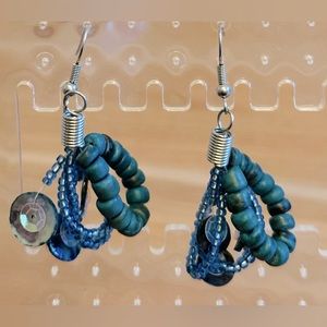 Turquoise and Silver Dangle Earrings